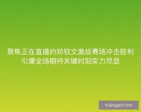 聚焦正在直播的郑钦文激战赛场冲击胜利引爆全场期待关键时刻实力尽显 聚焦正在直播的郑钦文激战赛场冲击胜利引爆全场期待关键时刻实力尽显