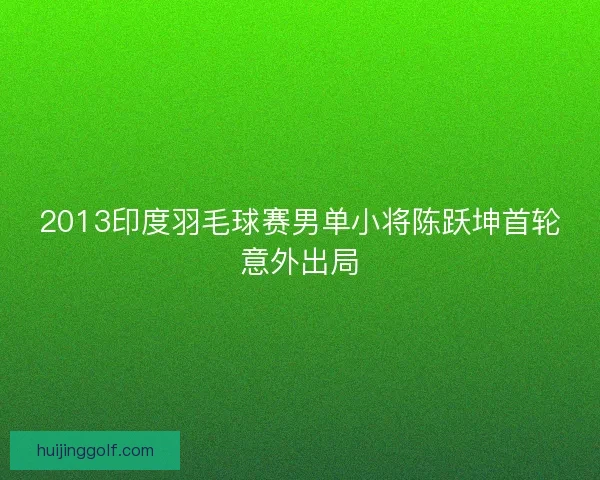 2013印度羽毛球赛男单小将陈跃坤首轮意外出局