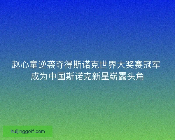 赵心童逆袭夺得斯诺克世界大奖赛冠军 成为中国斯诺克新星崭露头角