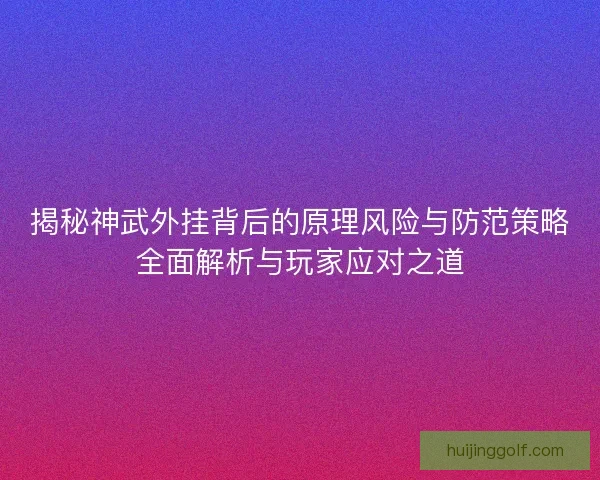 揭秘神武外挂背后的原理风险与防范策略全面解析与玩家应对之道