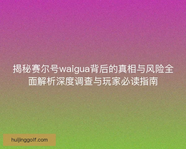 揭秘赛尔号waigua背后的真相与风险全面解析深度调查与玩家必读指南