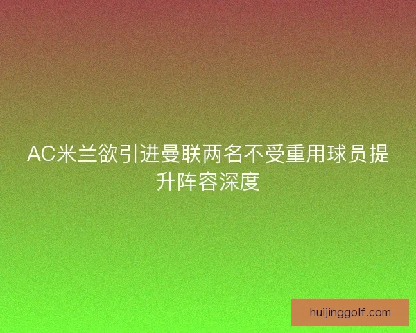 AC米兰欲引进曼联两名不受重用球员提升阵容深度 AC米兰欲引进曼联两名不受重用球员提升阵容深度